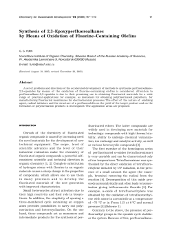 Synthesis of 2,3-Epoxyperfluoroalkanes by Means of Oxidation of