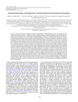 Experimental Design in Phylogenetics: Testing Predictions from