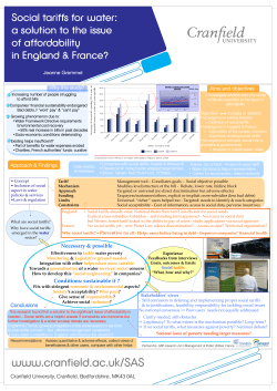 Social tariffs for water: a solution to the issue of affordability in