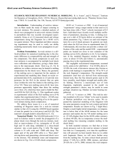 ICE-ROCK MIXTURE HUGONIOT - Lunar and Planetary Institute