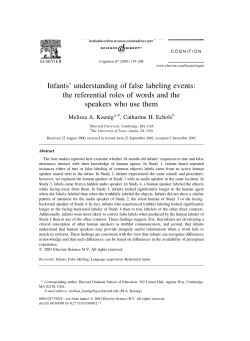 Infants` understanding of false labeling events