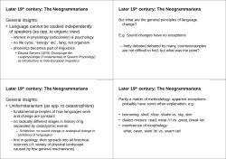 Later 19th century: The Neogrammarians