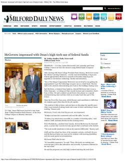 McGovern impressed with Dean`s high