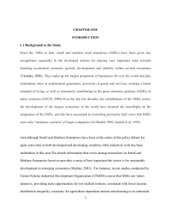 CHAPTER ONE INTRODUCTION 1.1 Background to the Study