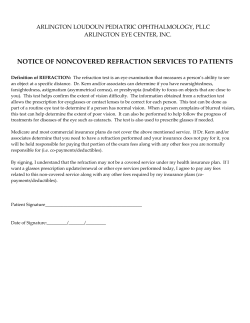 notice of noncovered refraction services to patients