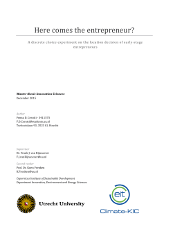 Here comes the entrepreneur? - Utrecht University Repository