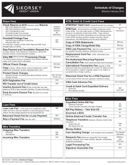 Schedule of Charges - Sikorsky Credit Union