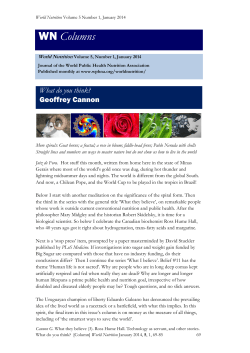 my January column - World Public Health Nutrition Association