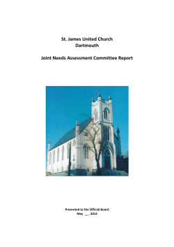 St. James United Church Dartmouth Joint Needs Assessment