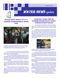 NCWSC-Issue12/ Oct 2016 - Nairobi City Water and Sewerage