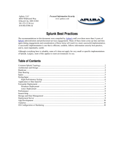 Splunk Best Practices