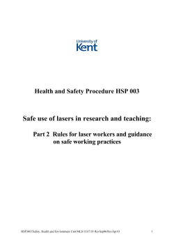 Safe use of lasers in research and teaching