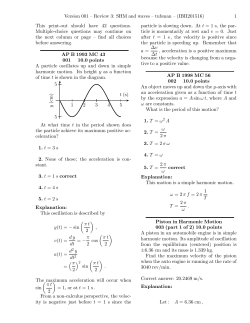 Review 3 SHM and waves QUEST KEY