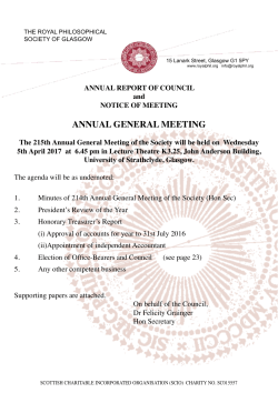 RPSG Council Report 2017 - The Royal Philosophical Society of