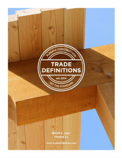 March 6, 2017 Version 3.1 - Alberta Construction Trade Definitions