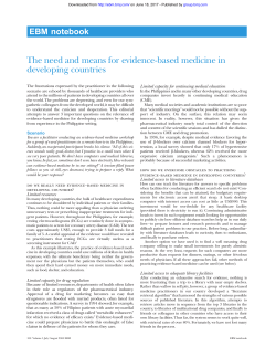 EBM notebook The need and means for evidence-based