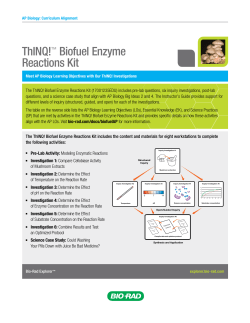 Biofuel Enzyme Reactions Kit for AP Biology - Bio-Rad