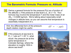 The Barometric Formula: Pressure vs. Altitude
