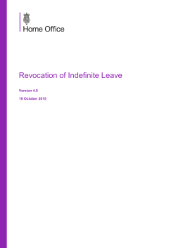 Revocation of Indefinite Leave - UK Visas and Immigration