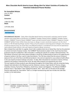 Mars Chocolate North America Issues Allergy Alert for Select