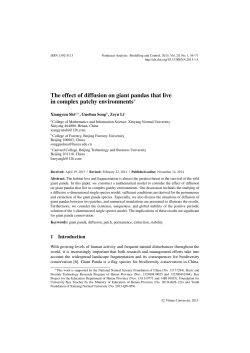 The effect of diffusion on giant pandas that live in complex patchy