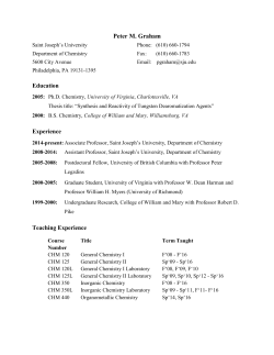 Curriculum Vitae (CV) - Saint Joseph`s University