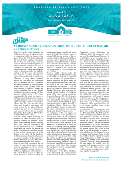 tajikistan and uzbekistan: signs of political and economic
