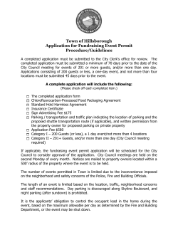 Fundraising Event Permit Application