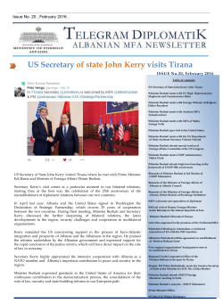 US Secretary of state John Kerry visits Tirana