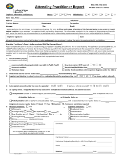 Attending Practitioner Report