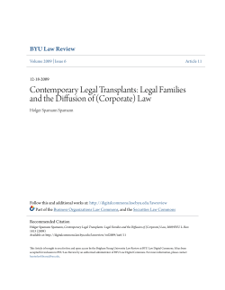 Contemporary Legal Transplants: Legal Families and the Diffusion of