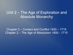 The Age of Exploration and Absolute Monarchy