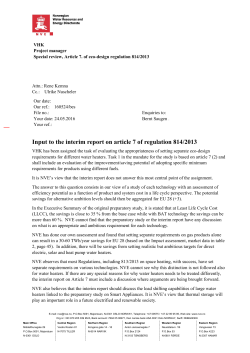 Input to the interim report on article 7 of regulation 814/2013