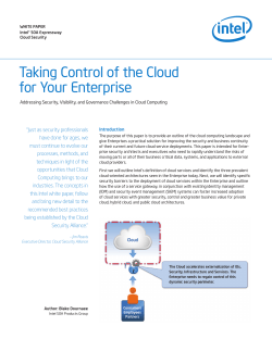 Taking Control of the Cloud for Your Enterprise