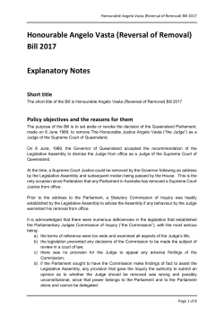 Explanatory Notes - Queensland Legislation