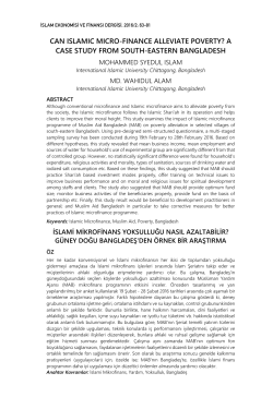 CAN ISLAMIC MICRO-FINANCE ALLEVIATE POVERTY? A CASE