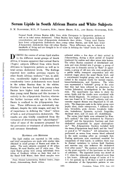 Serum Lipids in South African Bantu and White Subjects