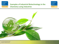 Examples of Industrial Biotechnology in the Chemistry