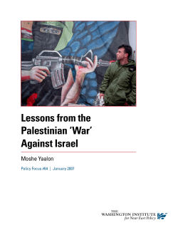 Lessons from the Palestinian `War` Against Israel