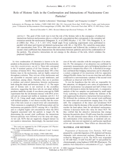 Role of Histone Tails in the Conformation and Interactions of