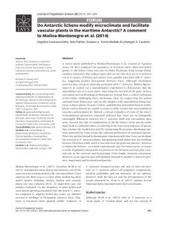 Do Antarctic lichens modify microclimate and facilitate vascular