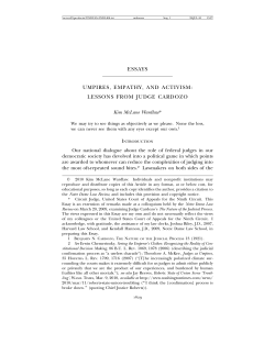 essays umpires, empathy, and activism: lessons from judge cardozo