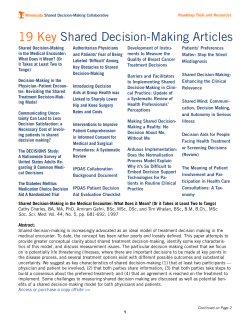 19 Key Shared Decision-Making Articles