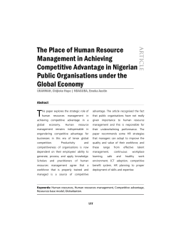 The Place of Human Resource Management in Achieving