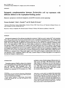 Intragenic complementation between Escherichia coli