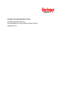 Haringey`s Housing Allocations Policy (including
