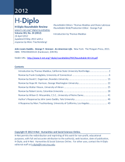 H-Diplo Roundtables, Vol. XIII, No. 24 (2012)