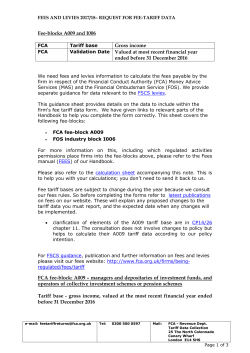 Fee-blocks A009 and I006 Gross income Validation Date Valued at