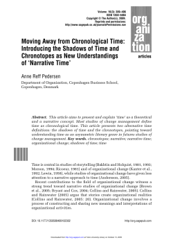 Moving Away from Chronological Time: Introducing the Shadows of