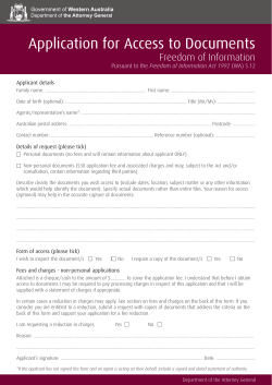 Application for Access to Documents